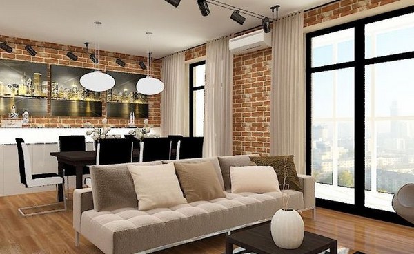 Intérieur moderne dans le style loft: style loft à l'intérieur de l'appartement, idées de photos