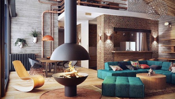 Intérieur moderne dans le style loft: style loft à l'intérieur de l'appartement, idées de photos