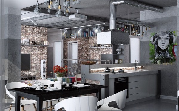 Intérieur moderne dans le style loft: style loft à l'intérieur de l'appartement, idées de photos