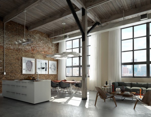 Intérieur moderne dans le style loft: style loft à l'intérieur de l'appartement, idées de photos