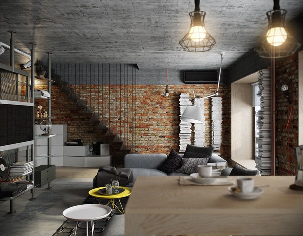 Intérieur moderne dans le style loft: style loft à l'intérieur de l'appartement, idées de photos