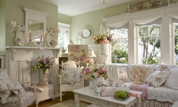Beau et sophistiqué style shabby chic à l'intérieur: photos, idées, exemples de design