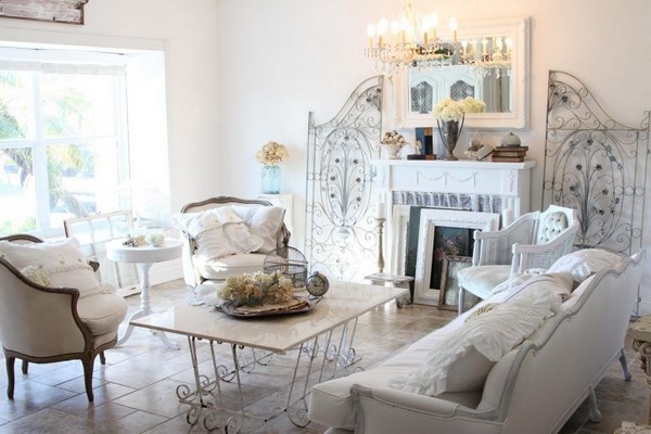 Beau et sophistiqué style shabby chic à l'intérieur: photos, idées, exemples de design