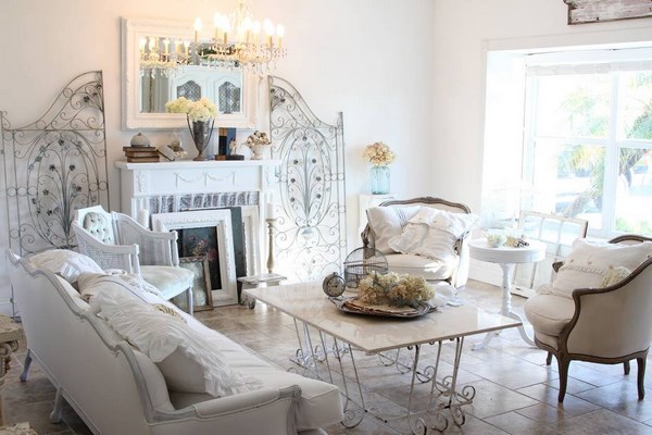 Beau et sophistiqué style shabby chic à l'intérieur: photos, idées, exemples de design