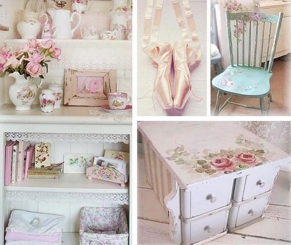 Beau et sophistiqué style shabby chic à l'intérieur: photos, idées, exemples de design
