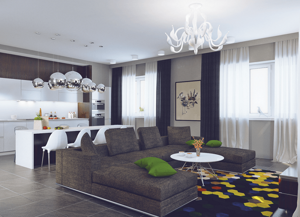 Design de salon moderne dans différents styles: idées de design de salon - photo