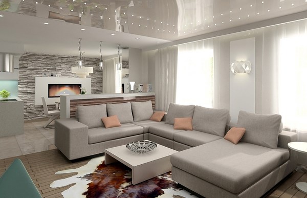 Design de salon moderne dans différents styles: idées de design de salon - photo