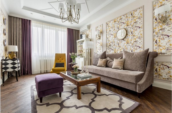 Design de salon moderne dans différents styles: idées de design de salon - photo