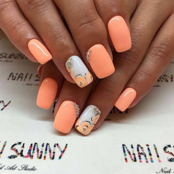 Belle manucure de pêche 2025-2026: les meilleures idées, design, nouveaux articles