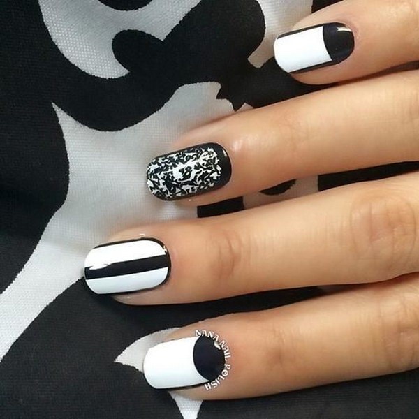 Belle manucure noir et blanc 2025-2026: les meilleures idées de conception d'ongles en noir et blanc dans différents styles