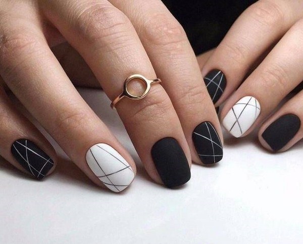 Belle manucure noir et blanc 2025-2026: les meilleures idées de conception d'ongles en noir et blanc dans différents styles