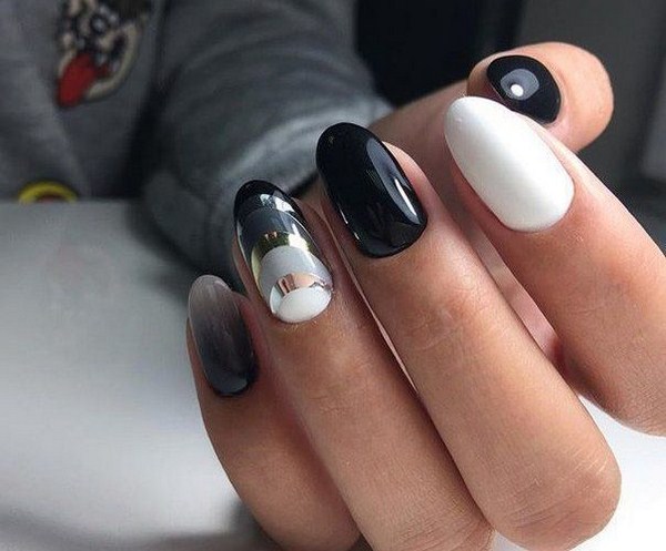 Belle manucure noir et blanc 2025-2026: les meilleures idées de conception d'ongles en noir et blanc dans différents styles