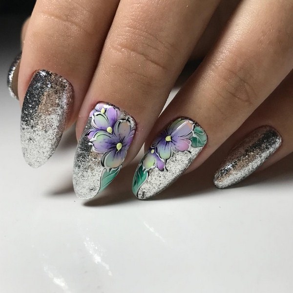 Délicieuse manucure de fleurs 2025-2026: photos, idées de manucure avec des fleurs