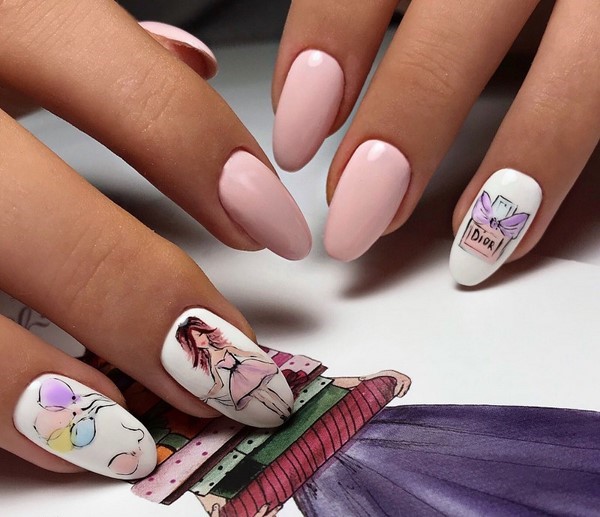 Ongles à la mode avec inscriptions: les meilleures idées et les nouveaux articles de la saison 2025-2026 sur la photo