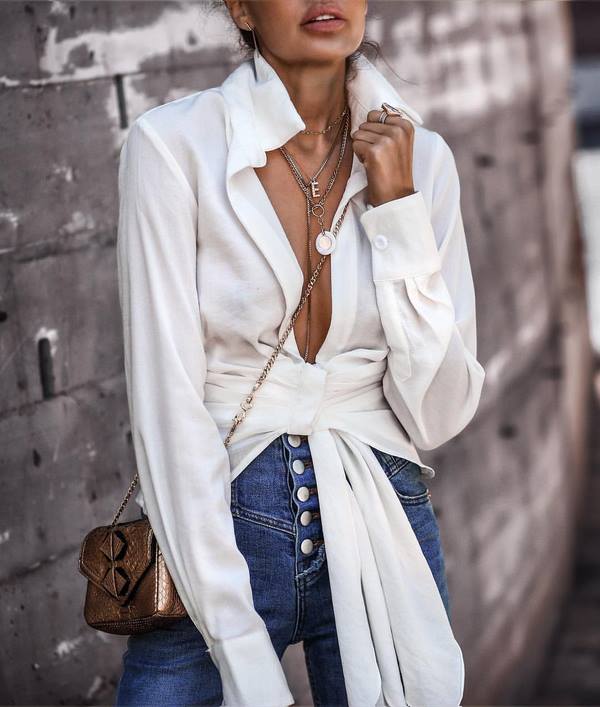 Chemises et chemisiers blancs élégants 2025-2026 - nouveaux modèles et styles