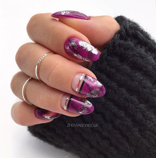 Manucure enchanteresse avec du papier d'aluminium 2025-2026 - mode nouveaux articles et styles