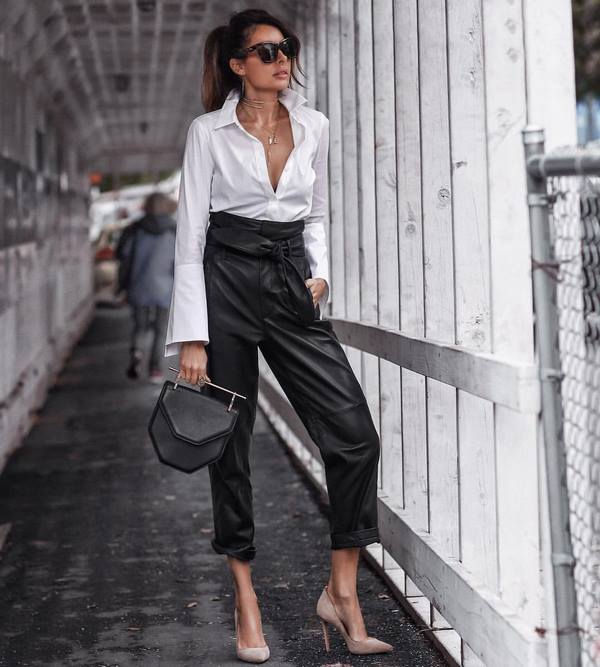 Les meilleures images avec un pantalon en cuir 2025-2026 - les styles les plus élégants de pantalons en cuir pour femmes