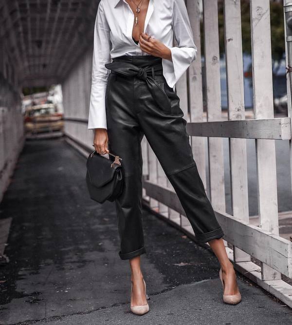 Les meilleures images avec un pantalon en cuir 2025-2026 - les styles les plus élégants de pantalons en cuir pour femmes