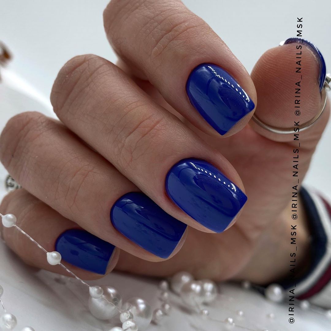 Manucure bleue élégante 2025-2026: idées, nouvelles, tendances - photo